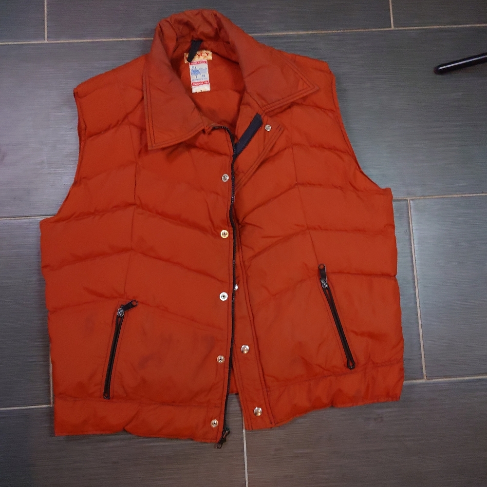 Men's Orange Puffer Vest